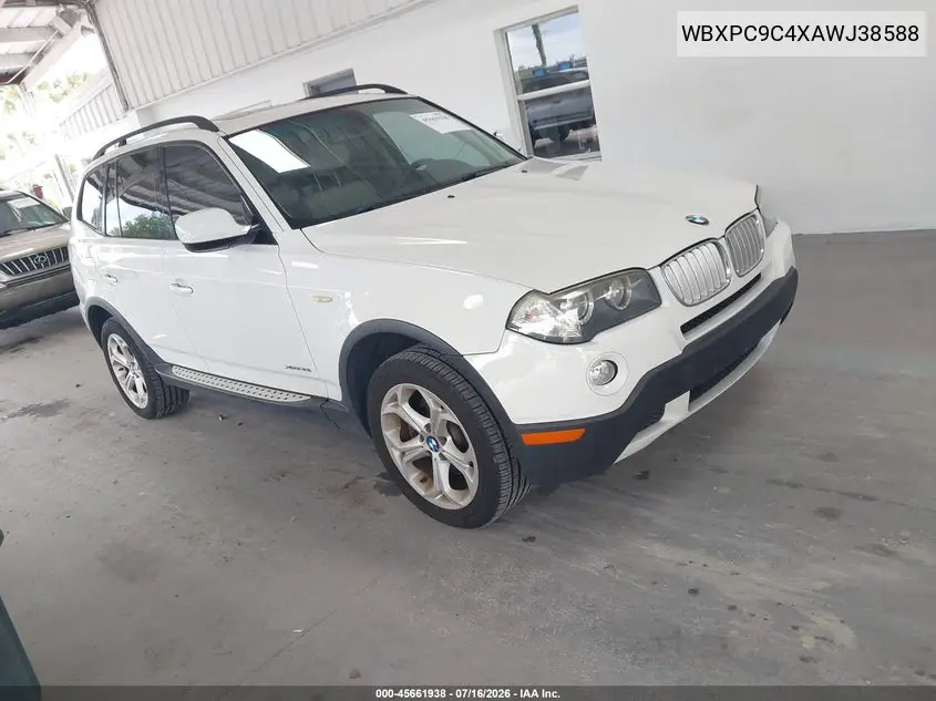 2010 BMW X3 xDrive30I VIN: WBXPC9C4XAWJ38588 Lot: 45661938