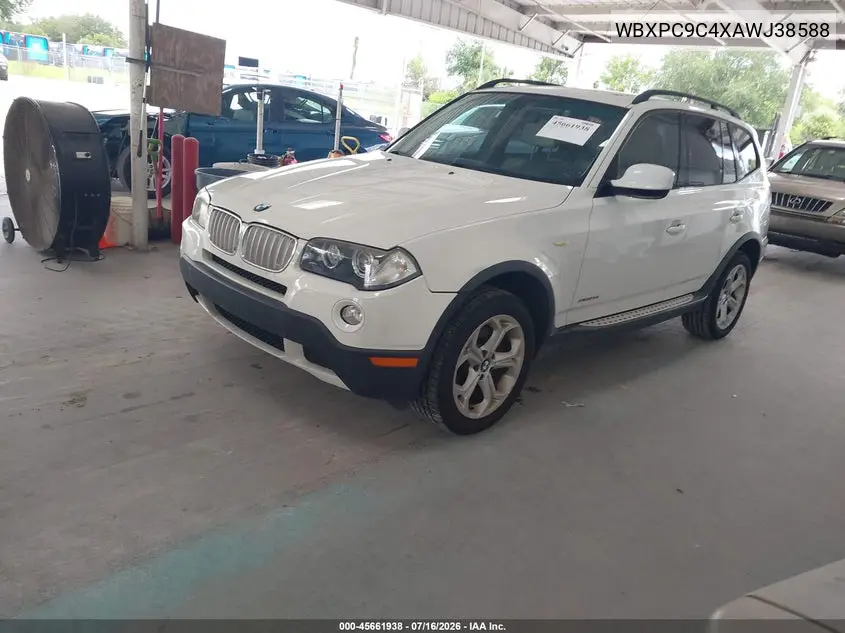 2010 BMW X3 xDrive30I VIN: WBXPC9C4XAWJ38588 Lot: 45661938