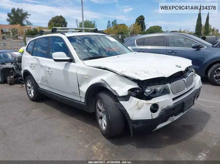 2010 BMW X3 xDrive30I VIN: WBXPC9C41AWJ34378 Lot: 45674517