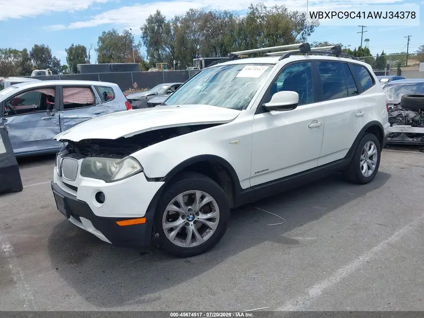 2010 BMW X3 xDrive30I VIN: WBXPC9C41AWJ34378 Lot: 45674517