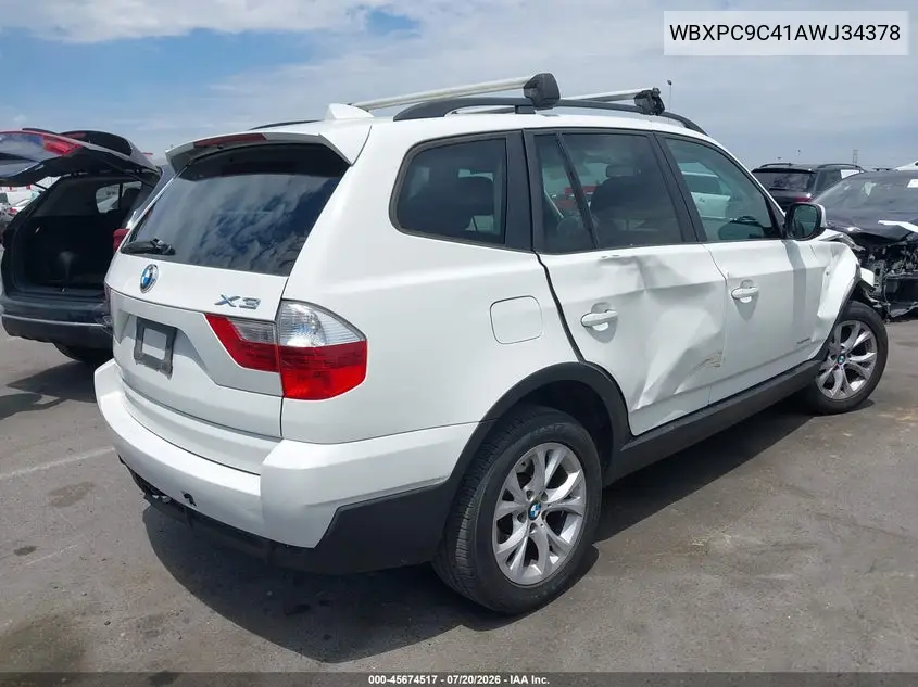 2010 BMW X3 xDrive30I VIN: WBXPC9C41AWJ34378 Lot: 45674517