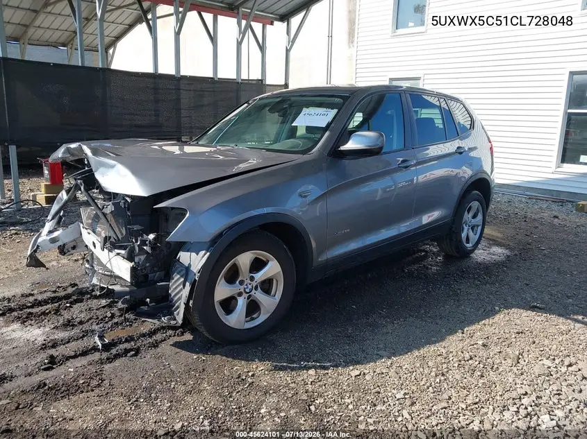 2012 BMW X3 xDrive28I VIN: 5UXWX5C51CL728048 Lot: 45624101