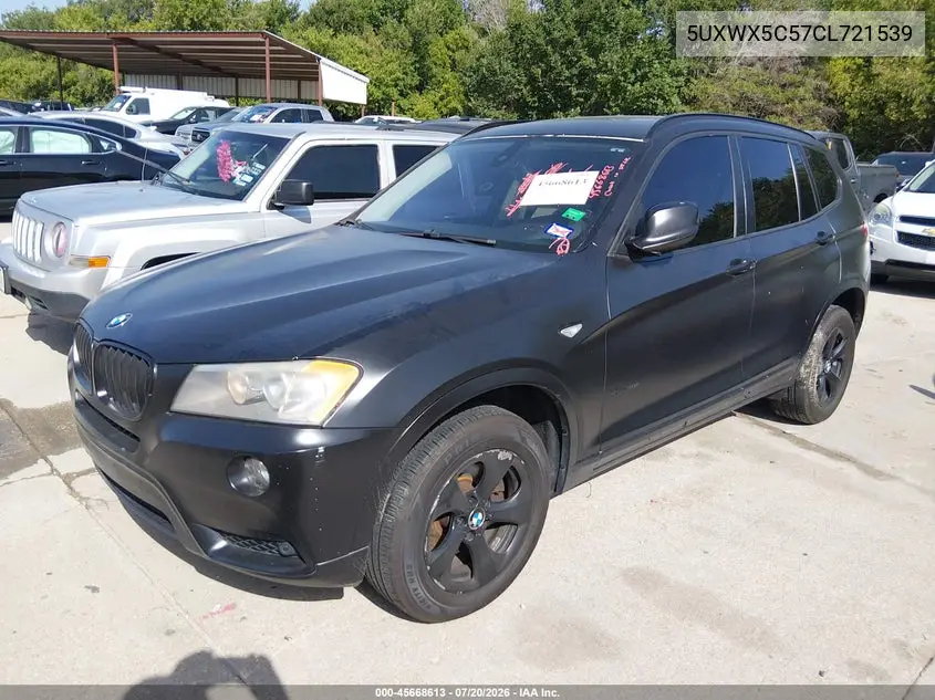 2012 BMW X3 xDrive28I VIN: 5UXWX5C57CL721539 Lot: 45668613
