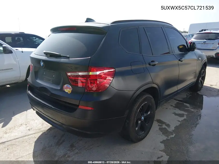 2012 BMW X3 xDrive28I VIN: 5UXWX5C57CL721539 Lot: 45668613