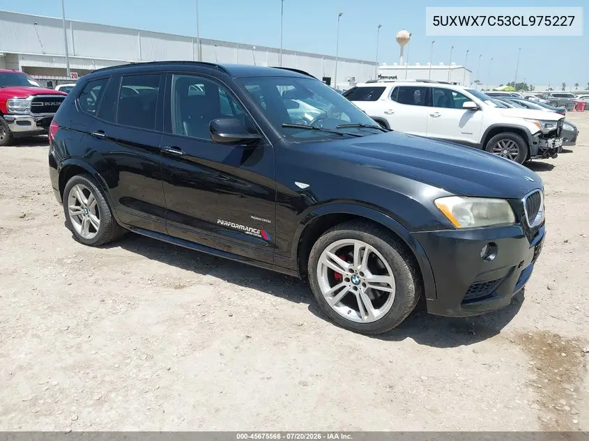 2012 BMW X3 xDrive35I VIN: 5UXWX7C53CL975227 Lot: 45675566