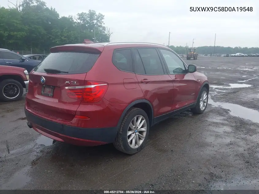 2013 BMW X3 xDrive28I VIN: 5UXWX9C58D0A19548 Lot: 45212784
