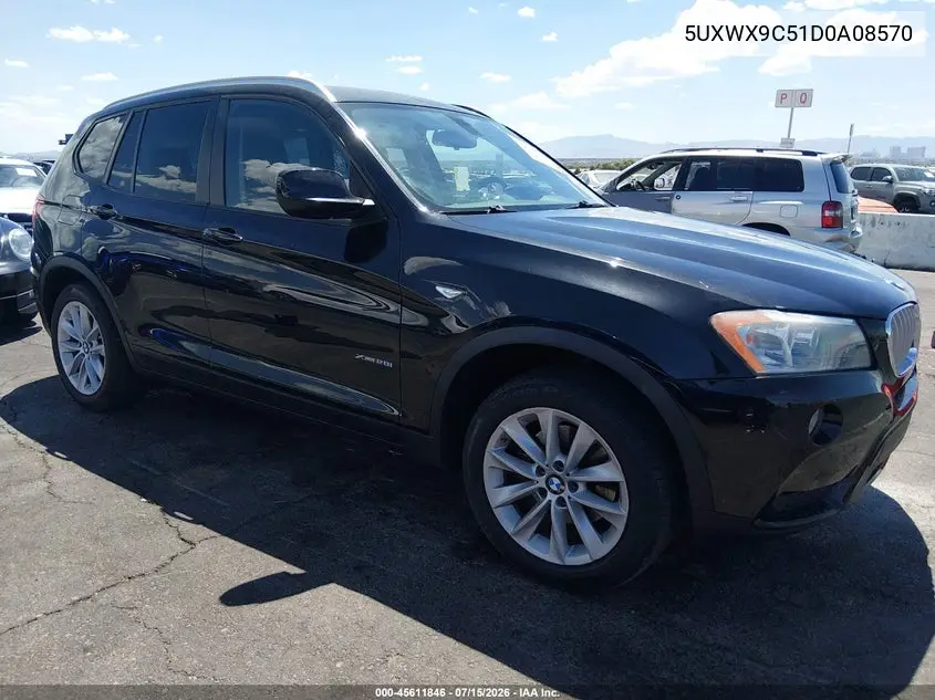 2013 BMW X3 xDrive28I VIN: 5UXWX9C51D0A08570 Lot: 45611846