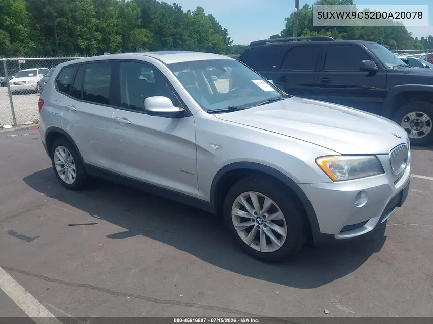 2013 BMW X3 xDrive28I VIN: 5UXWX9C52D0A20078 Lot: 45616807