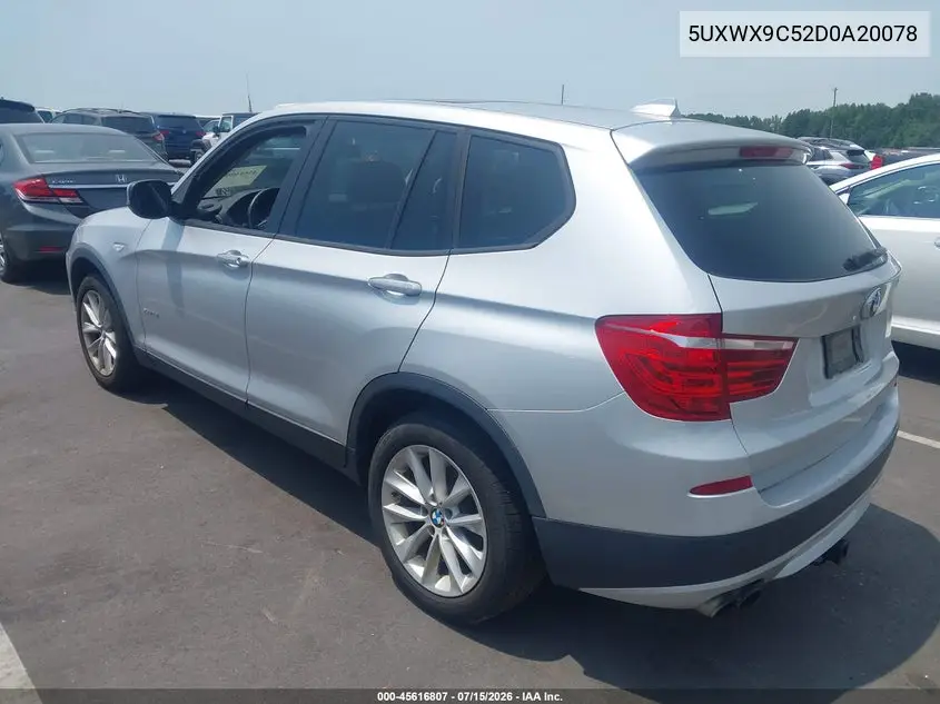 2013 BMW X3 xDrive28I VIN: 5UXWX9C52D0A20078 Lot: 45616807