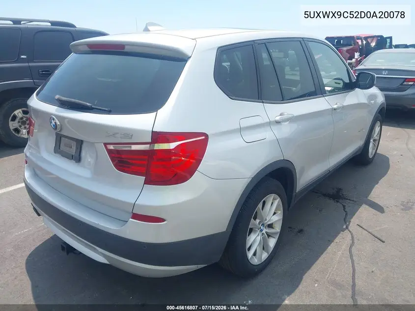 2013 BMW X3 xDrive28I VIN: 5UXWX9C52D0A20078 Lot: 45616807