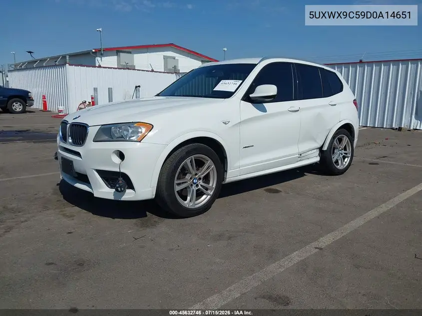 2013 BMW X3 xDrive28I VIN: 5UXWX9C59D0A14651 Lot: 45632746