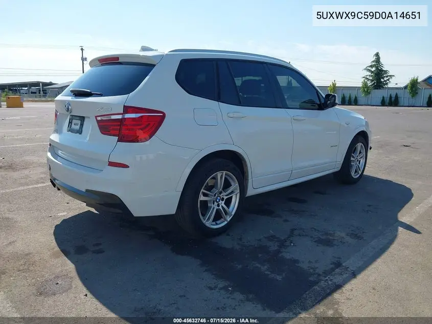 2013 BMW X3 xDrive28I VIN: 5UXWX9C59D0A14651 Lot: 45632746