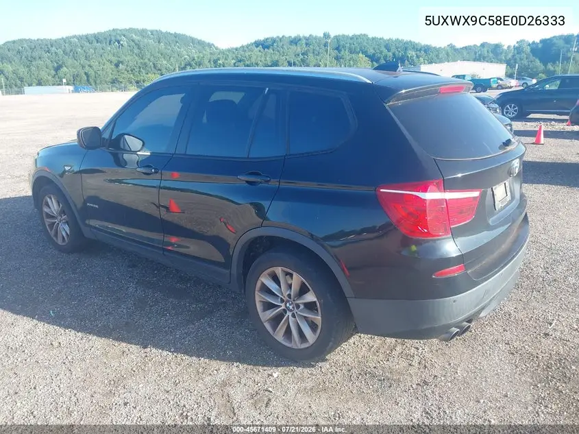 2014 BMW X3 xDrive28I VIN: 5UXWX9C58E0D26333 Lot: 45671409