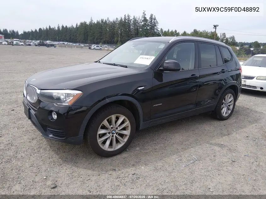 2015 BMW X3 xDrive28I VIN: 5UXWX9C59F0D48892 Lot: 45656837