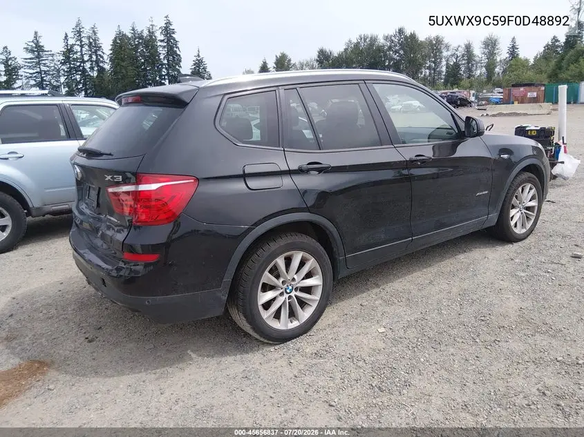 2015 BMW X3 xDrive28I VIN: 5UXWX9C59F0D48892 Lot: 45656837