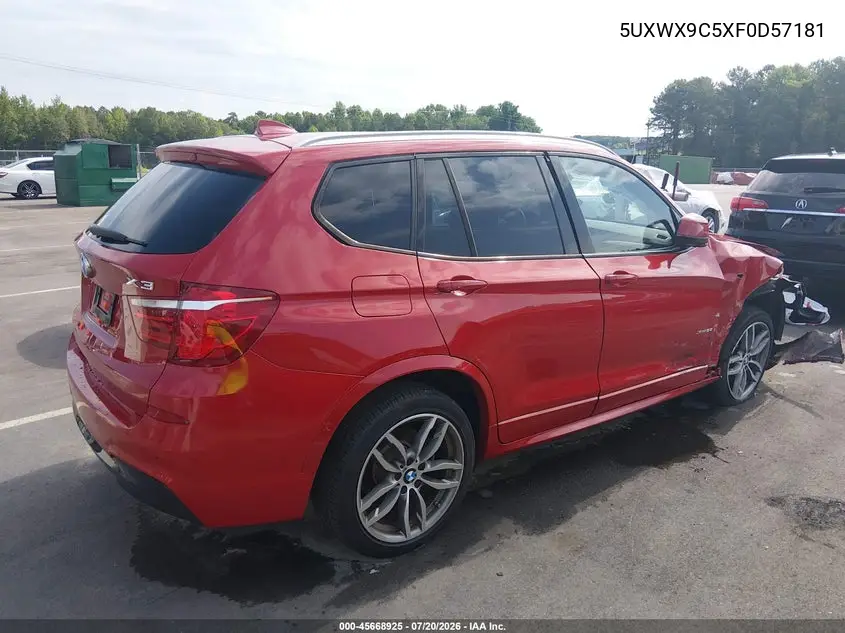 2015 BMW X3 xDrive28I VIN: 5UXWX9C5XF0D57181 Lot: 45668925