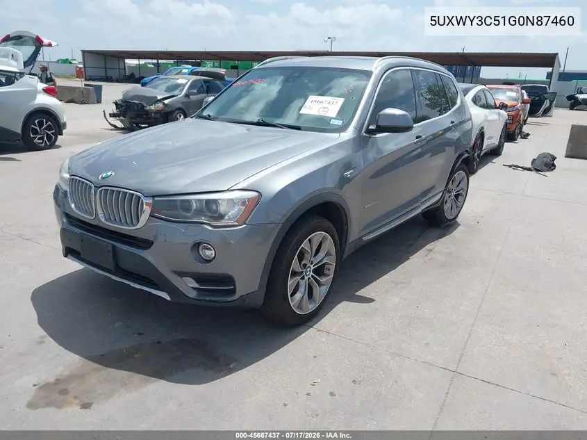 2016 BMW X3 xDrive28D VIN: 5UXWY3C51G0N87460 Lot: 45667437