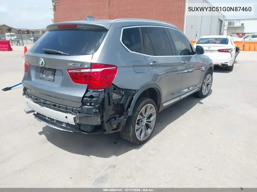 2016 BMW X3 xDrive28D VIN: 5UXWY3C51G0N87460 Lot: 45667437