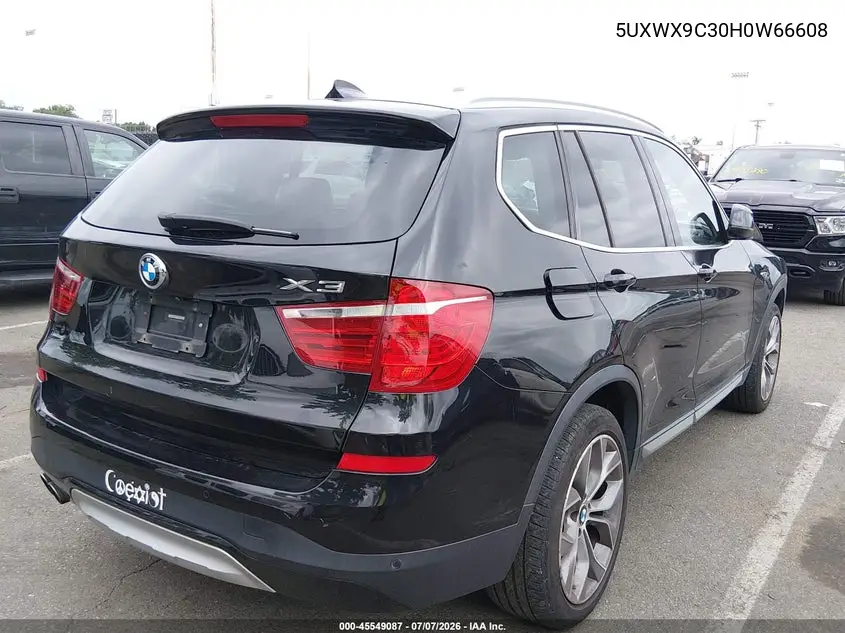 2017 BMW X3 xDrive28I VIN: 5UXWX9C30H0W66608 Lot: 45549087