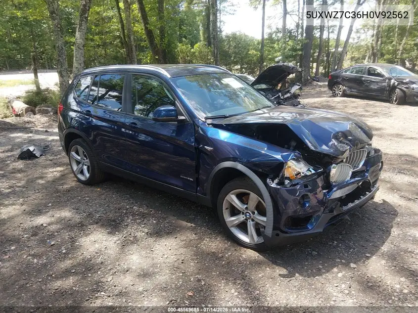 2017 BMW X3 Sdrive28I VIN: 5UXWZ7C36H0V92562 Lot: 45569685