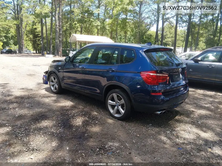 2017 BMW X3 Sdrive28I VIN: 5UXWZ7C36H0V92562 Lot: 45569685