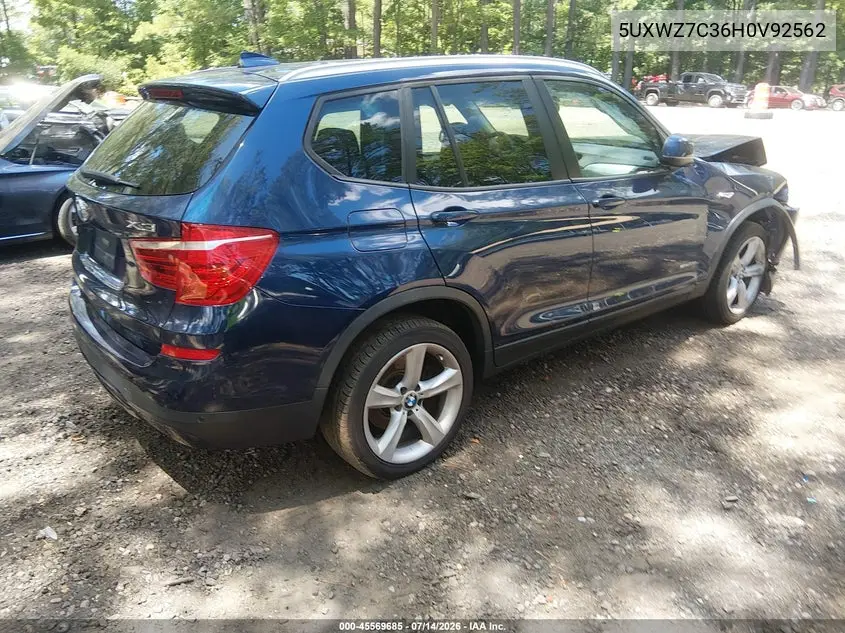 2017 BMW X3 Sdrive28I VIN: 5UXWZ7C36H0V92562 Lot: 45569685