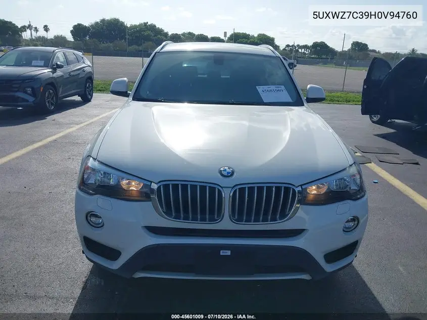 2017 BMW X3 Sdrive28I VIN: 5UXWZ7C39H0V94760 Lot: 45601009