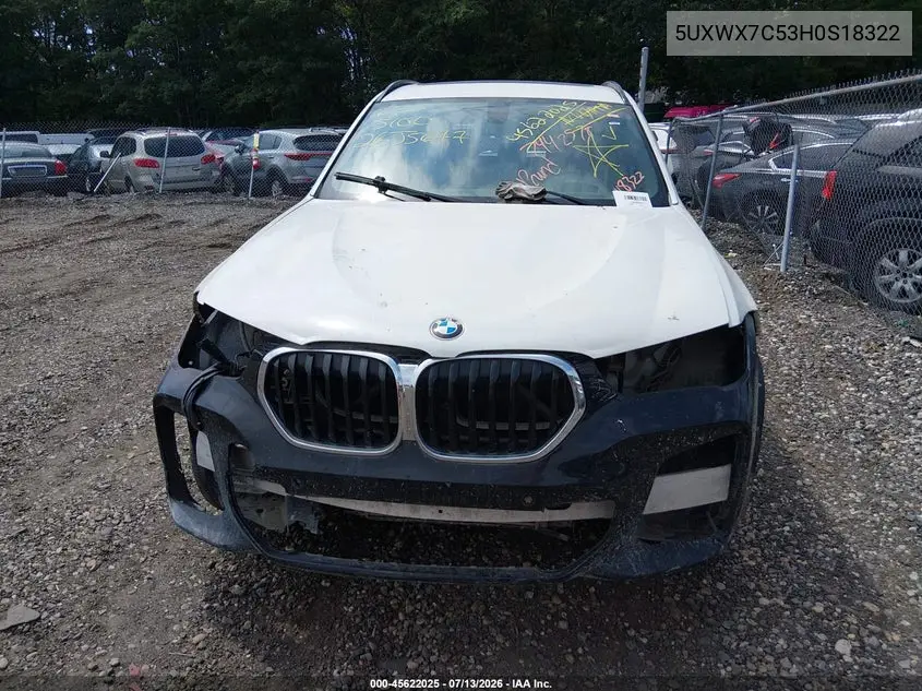 2017 BMW X3 xDrive35I VIN: 5UXWX7C53H0S18322 Lot: 45622025