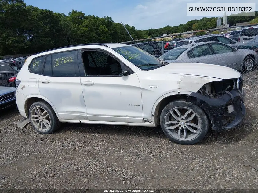 2017 BMW X3 xDrive35I VIN: 5UXWX7C53H0S18322 Lot: 45622025