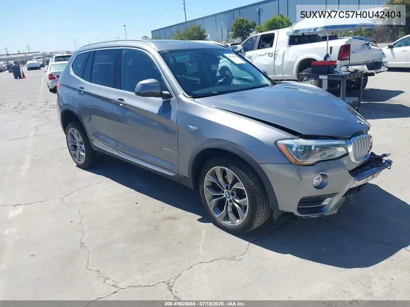 2017 BMW X3 xDrive35I VIN: 5UXWX7C57H0U42404 Lot: 45628084