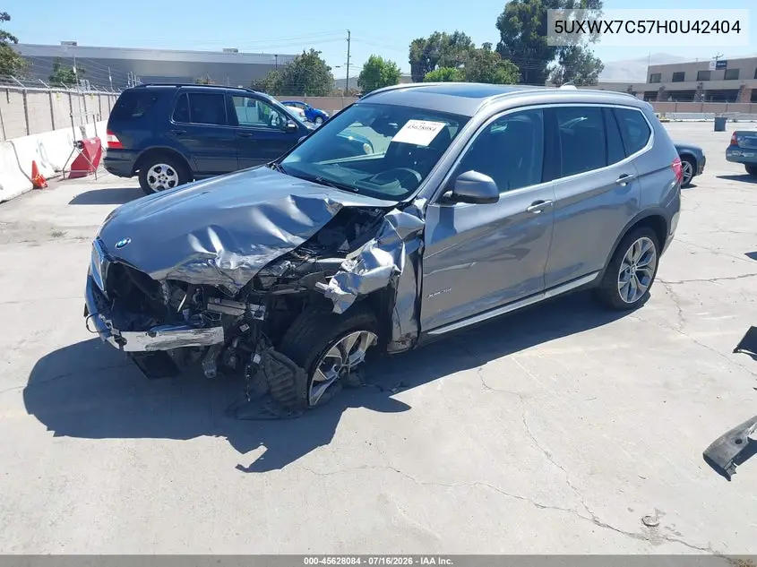 2017 BMW X3 xDrive35I VIN: 5UXWX7C57H0U42404 Lot: 45628084