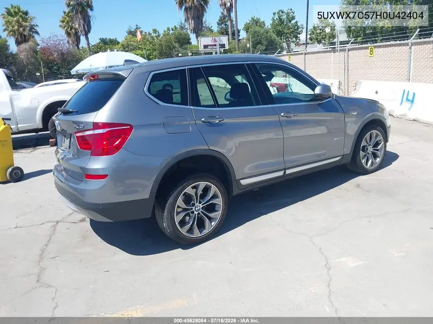 2017 BMW X3 xDrive35I VIN: 5UXWX7C57H0U42404 Lot: 45628084