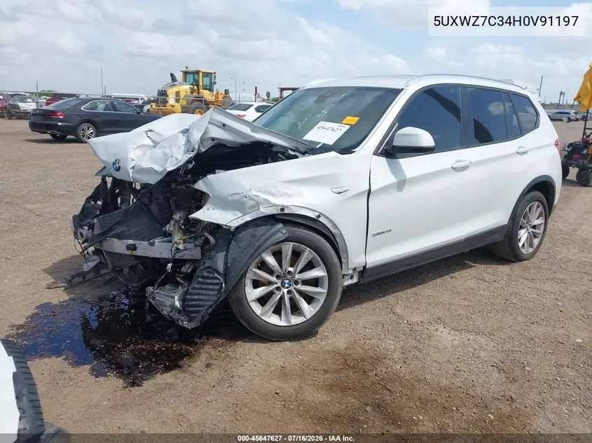 2017 BMW X3 Sdrive28I VIN: 5UXWZ7C34H0V91197 Lot: 45647627
