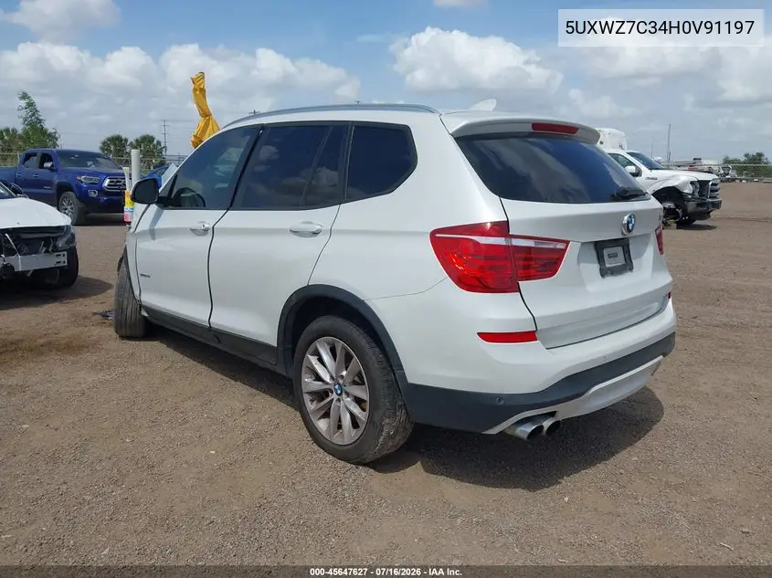 2017 BMW X3 Sdrive28I VIN: 5UXWZ7C34H0V91197 Lot: 45647627