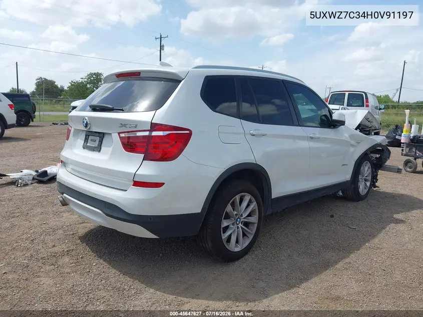 2017 BMW X3 Sdrive28I VIN: 5UXWZ7C34H0V91197 Lot: 45647627
