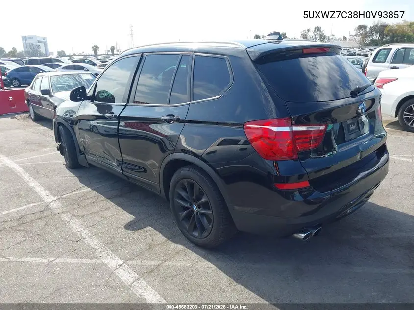 2017 BMW X3 Sdrive28I VIN: 5UXWZ7C38H0V93857 Lot: 45683203