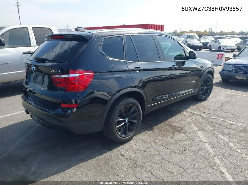 2017 BMW X3 Sdrive28I VIN: 5UXWZ7C38H0V93857 Lot: 45683203