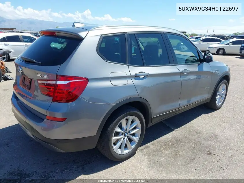 2017 BMW X3 xDrive28I VIN: 5UXWX9C34H0T22697 Lot: 45695518