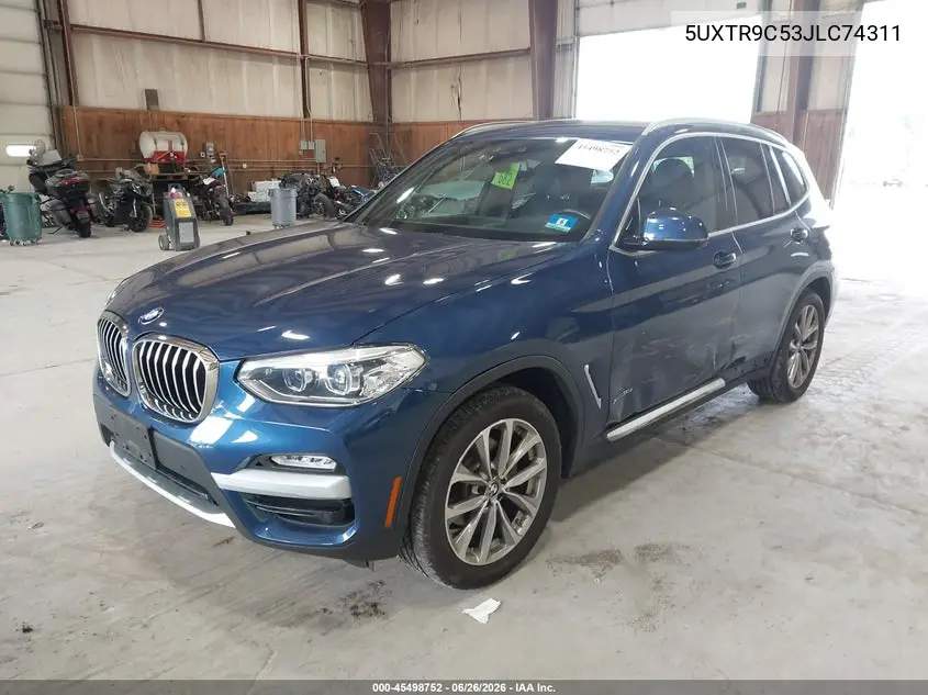 2018 BMW X3 xDrive30I VIN: 5UXTR9C53JLC74311 Lot: 45498752