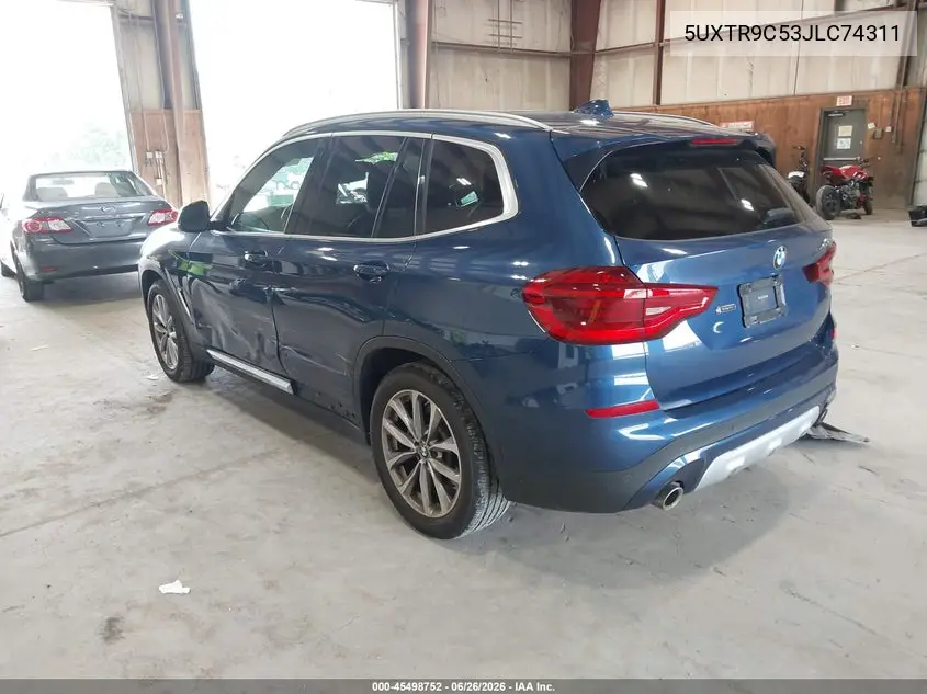 2018 BMW X3 xDrive30I VIN: 5UXTR9C53JLC74311 Lot: 45498752