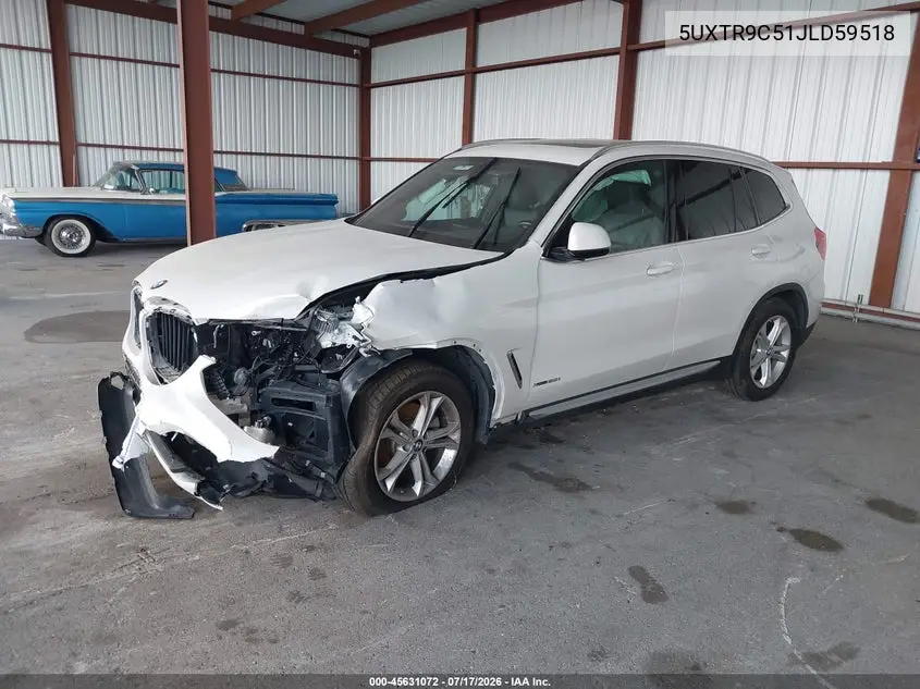 2018 BMW X3 xDrive30I VIN: 5UXTR9C51JLD59518 Lot: 45631072