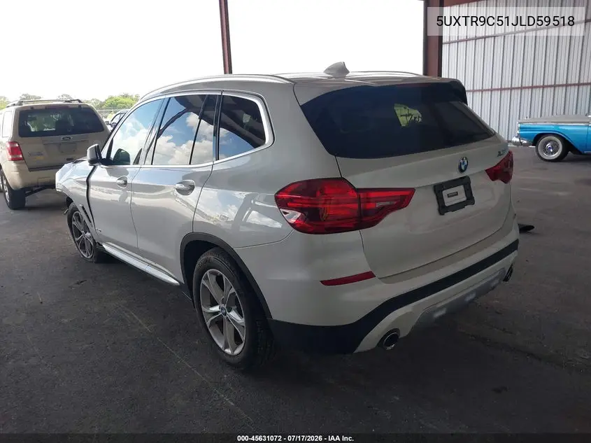2018 BMW X3 xDrive30I VIN: 5UXTR9C51JLD59518 Lot: 45631072
