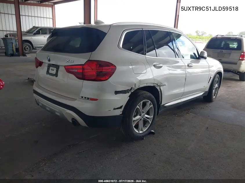 2018 BMW X3 xDrive30I VIN: 5UXTR9C51JLD59518 Lot: 45631072