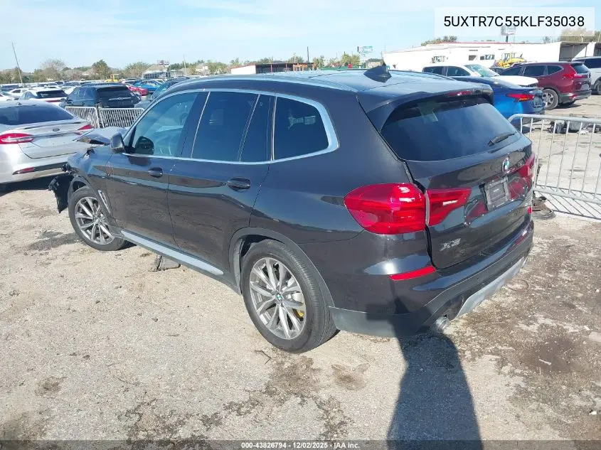 5UXTR7C55KLF35038 2019 BMW X3 Sdrive30I
