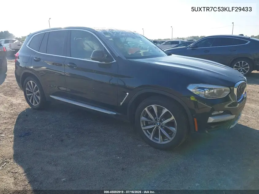 2019 BMW X3 Sdrive30I VIN: 5UXTR7C53KLF29433 Lot: 45592919