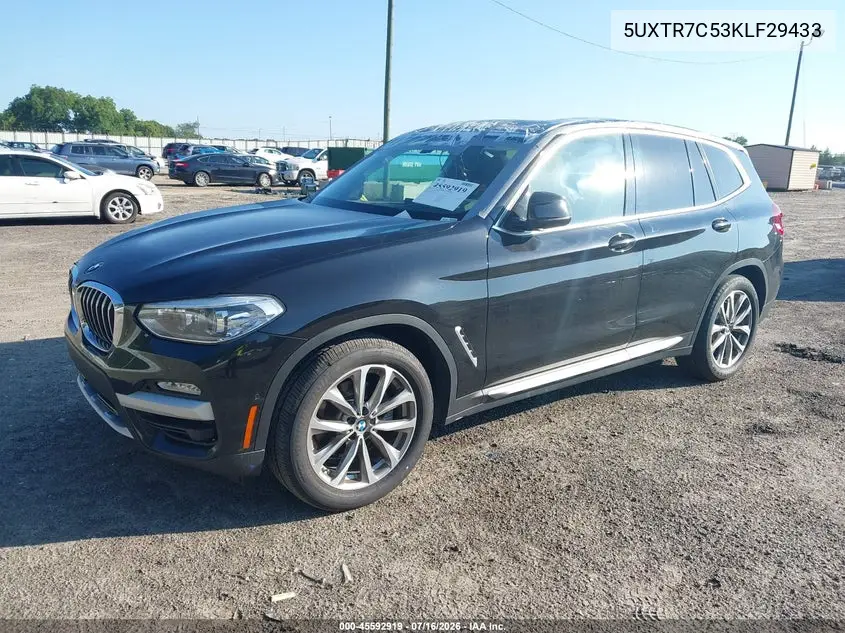 2019 BMW X3 Sdrive30I VIN: 5UXTR7C53KLF29433 Lot: 45592919