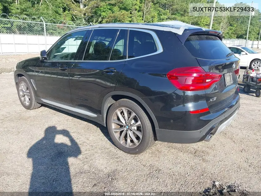 2019 BMW X3 Sdrive30I VIN: 5UXTR7C53KLF29433 Lot: 45592919
