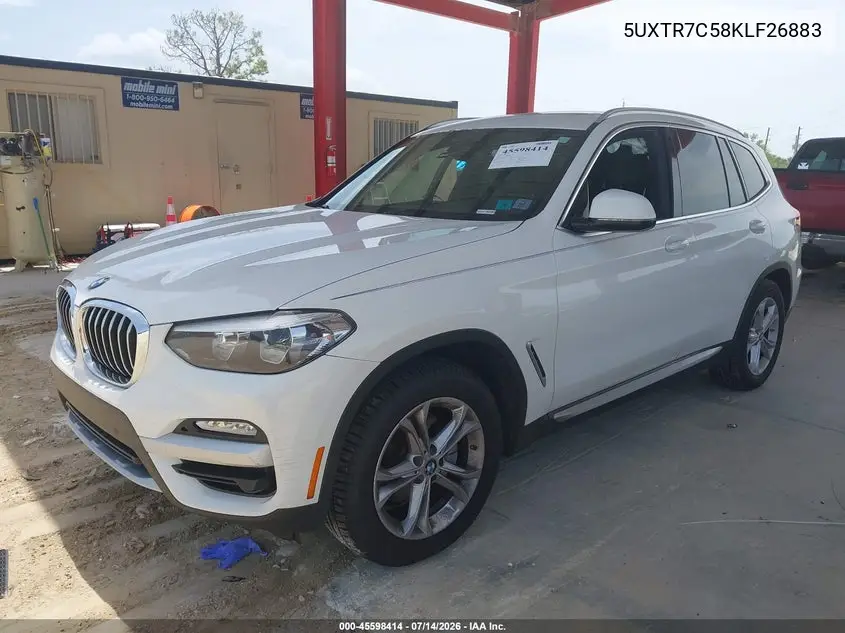 2019 BMW X3 Sdrive30I VIN: 5UXTR7C58KLF26883 Lot: 45598414