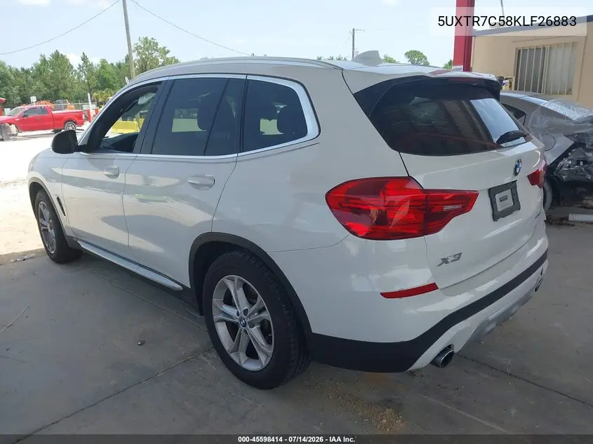 2019 BMW X3 Sdrive30I VIN: 5UXTR7C58KLF26883 Lot: 45598414