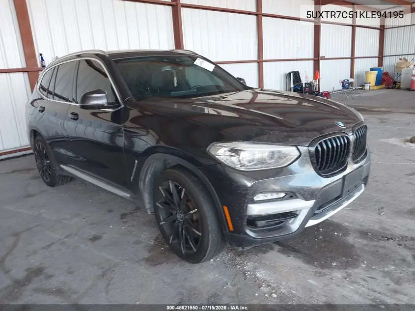 2019 BMW X3 Sdrive30I VIN: 5UXTR7C51KLE94195 Lot: 45621550